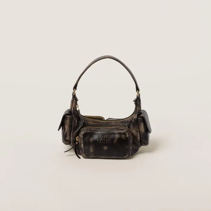 Women Shoulder Bags Miu Miu Nappa Leather Pocket Bag Coffee