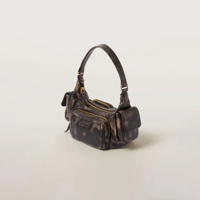 Women Shoulder Bags Miu Miu Nappa Leather Pocket Bag Coffee Women Shoulder Bags Miu Miu Nappa Leather Pocket Bag Coffee
