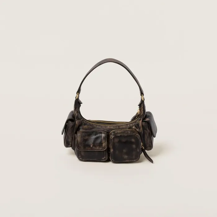 Women Shoulder Bags Miu Miu Nappa Leather Pocket Bag Coffee Women Shoulder Bags Miu Miu Nappa Leather Pocket Bag Coffee