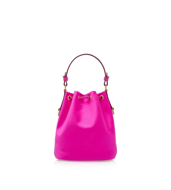 Women Shoulder Bags Tom Ford Satin Disco Small Bucket On Chain Hot Pink Women Shoulder Bags Tom Ford Satin Disco Small Bucket On Chain Hot Pink