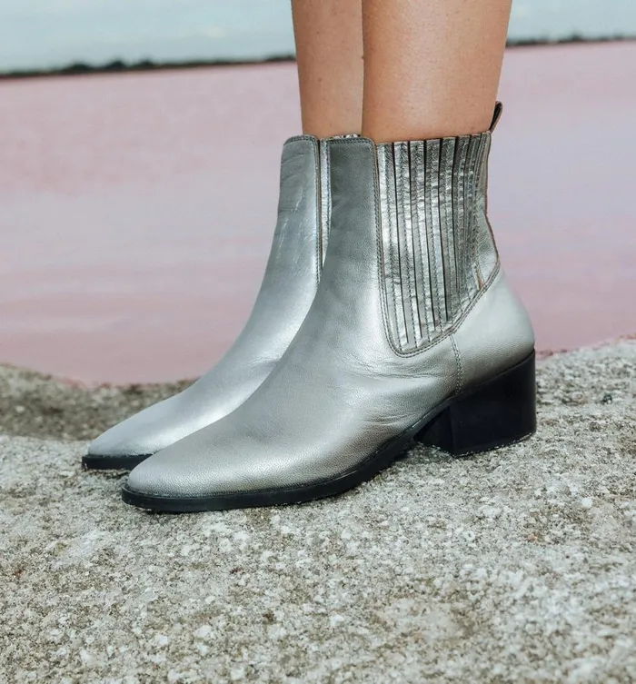 Women Silvery Boots 8211 Silver Promod Shoes