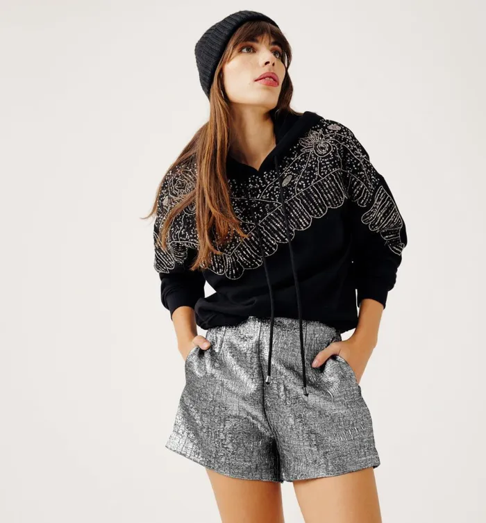 Women Silvery Lam Shorts 8211 Silver Promod Shorts