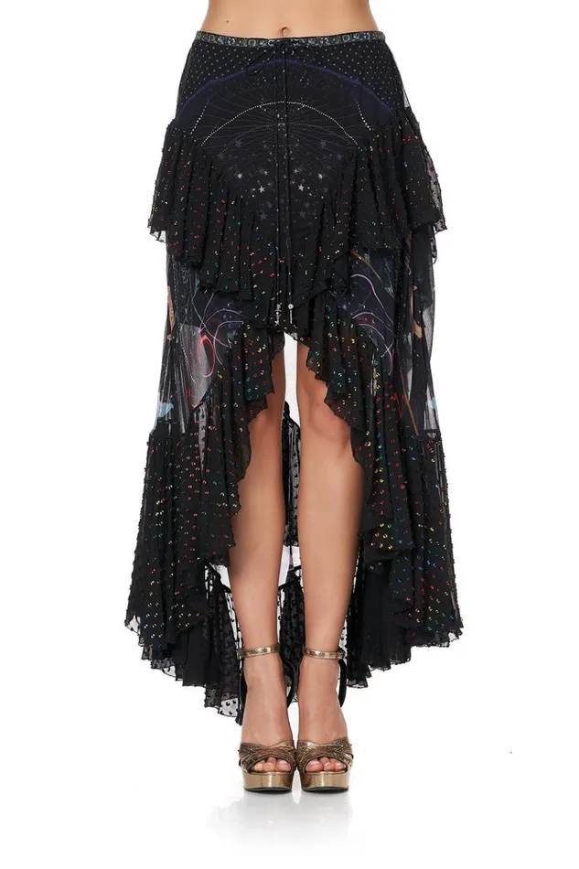 Women Skirts Camilla Maxi Skirt With Double Frill Midnight Moon House