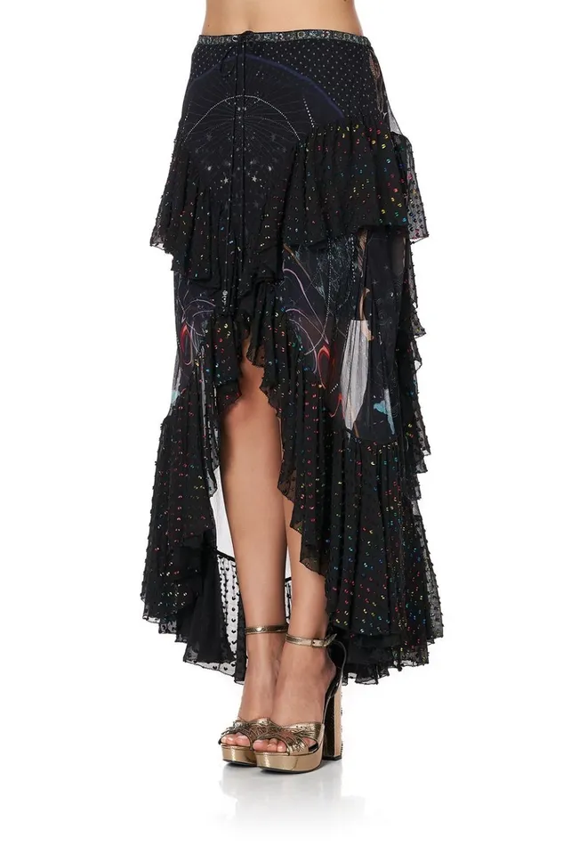 Women Skirts Camilla Maxi Skirt With Double Frill Midnight Moon House