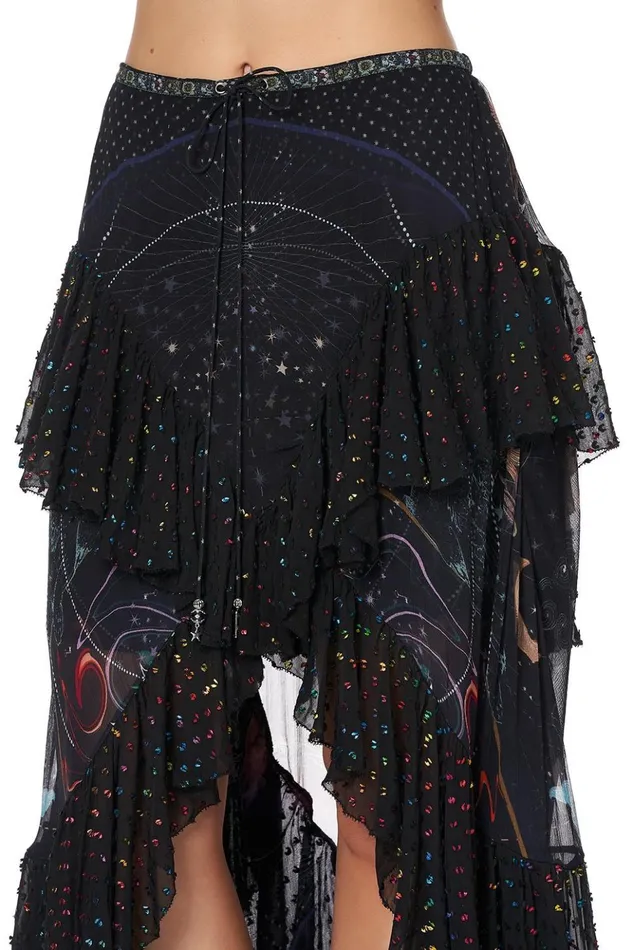 Women Skirts Camilla Maxi Skirt With Double Frill Midnight Moon House