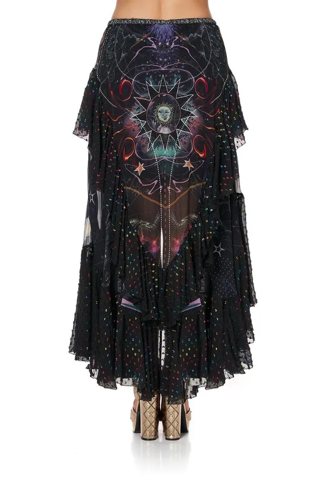 Women Skirts Camilla Maxi Skirt With Double Frill Midnight Moon House