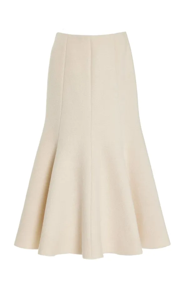 Women Skirts Gabriela Hearst Amy Skirt In Ivory DoubleFace Recycled Cashmere Felt
