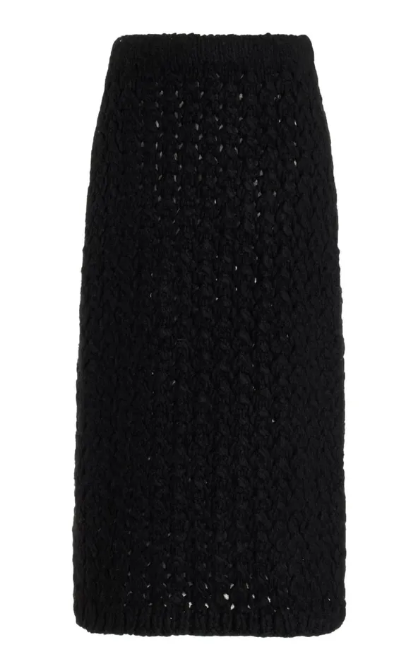 Women Skirts Gabriela Hearst Collin Knit Skirt In Black Welfat Cashmere