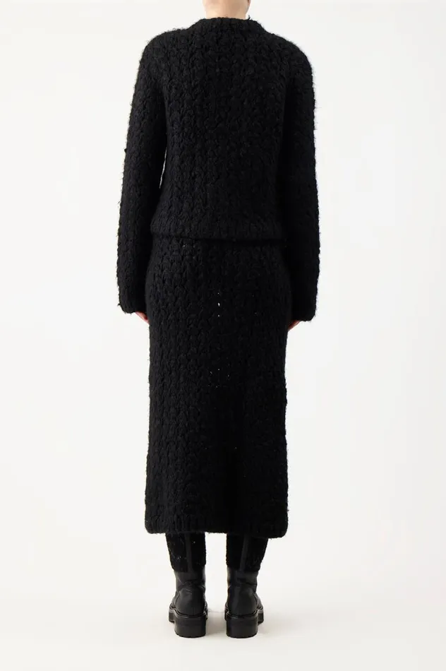 Women Skirts Gabriela Hearst Collin Knit Skirt In Black Welfat Cashmere