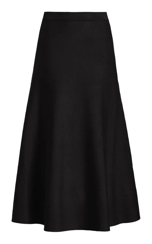 Women Skirts Gabriela Hearst Freddie Knit Skirt In Black Merino Wool Cashmere