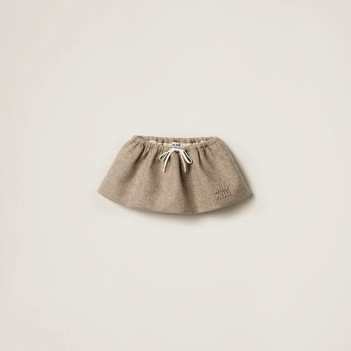 Women Skirts Miu Miu Chevron Miniskirt Khaki