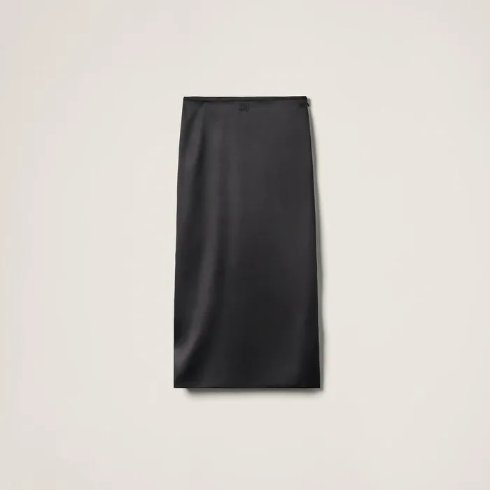 Women Skirts Miu Miu Stretch Satin Skirt Black