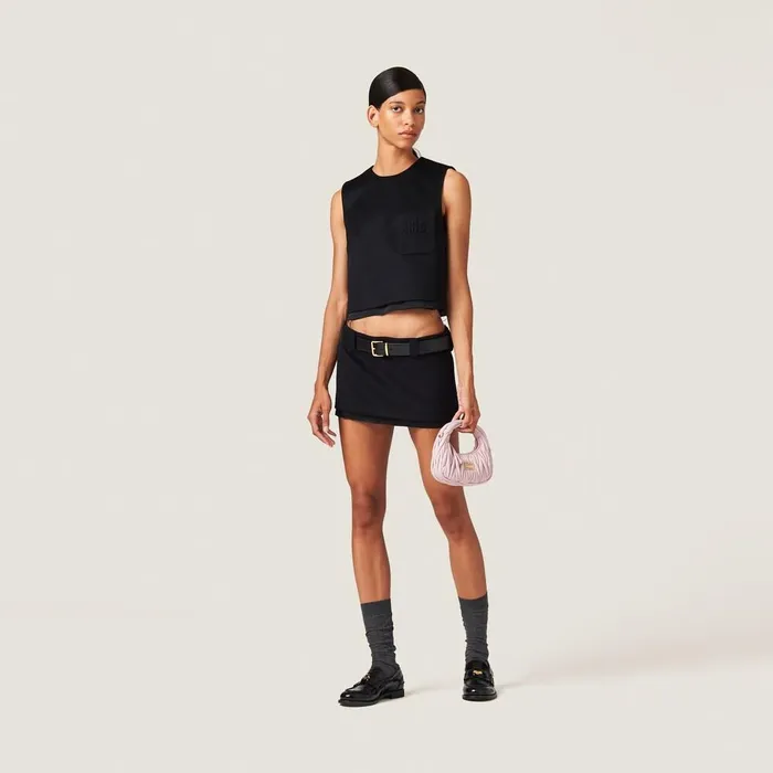 Women Skirts Miu Miu Velour Miniskirt Black Women Skirts Miu Miu Velour Miniskirt Black