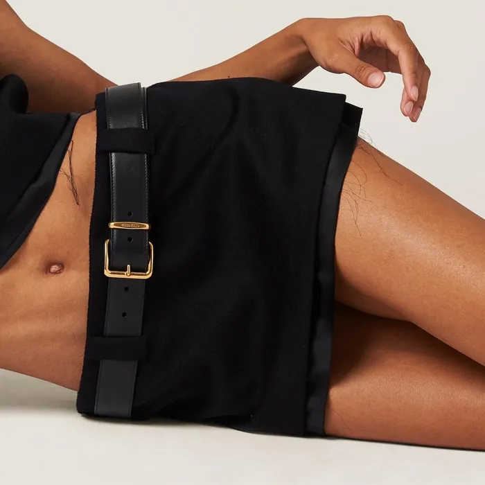 Women Skirts Miu Miu Velour Miniskirt Black Women Skirts Miu Miu Velour Miniskirt Black
