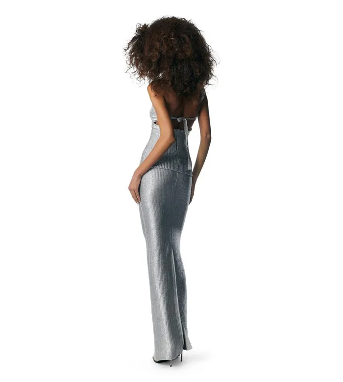 Women Skirts Tom Ford Metallic Wool Floor Length Skirt Silver Women Skirts Tom Ford Metallic Wool Floor Length Skirt Silver