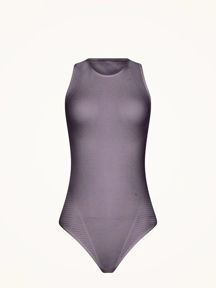 Women Sleeveless Bodies Wolford Grid Net Body Arctic Dust