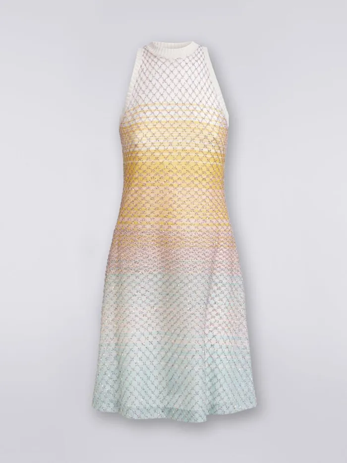 Women Sleeveless Mesh Dress With Sequins Multicoloured Missoni Dresses