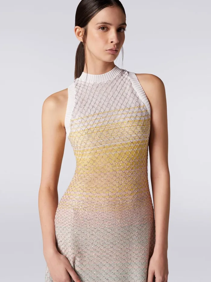 Women Sleeveless Mesh Dress With Sequins Multicoloured Missoni Dresses