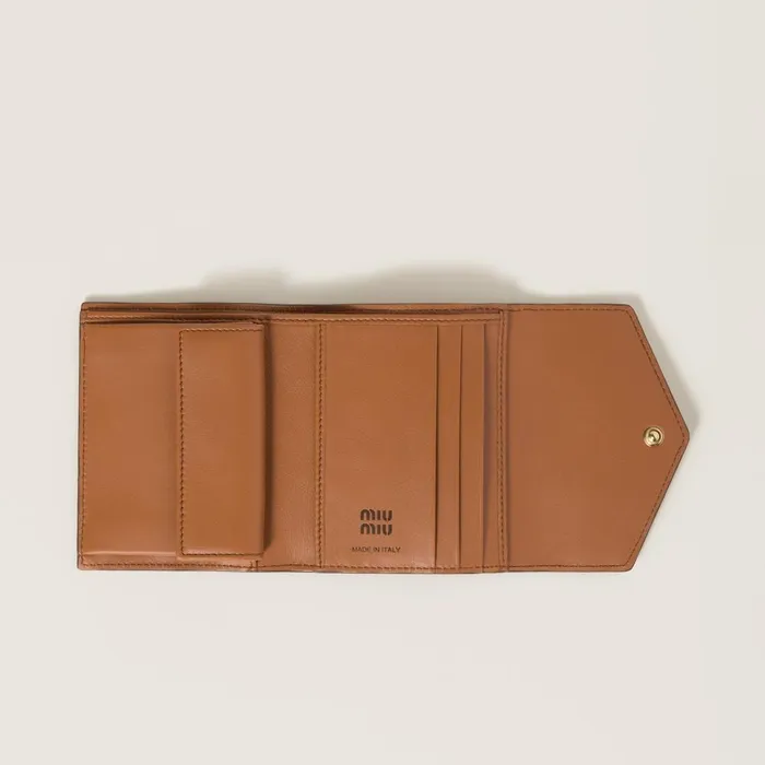 Women Small Wallets Miu Miu Small Leather Wallet Cognacpalisander Women Small Wallets Miu Miu Small Leather Wallet Cognacpalisander