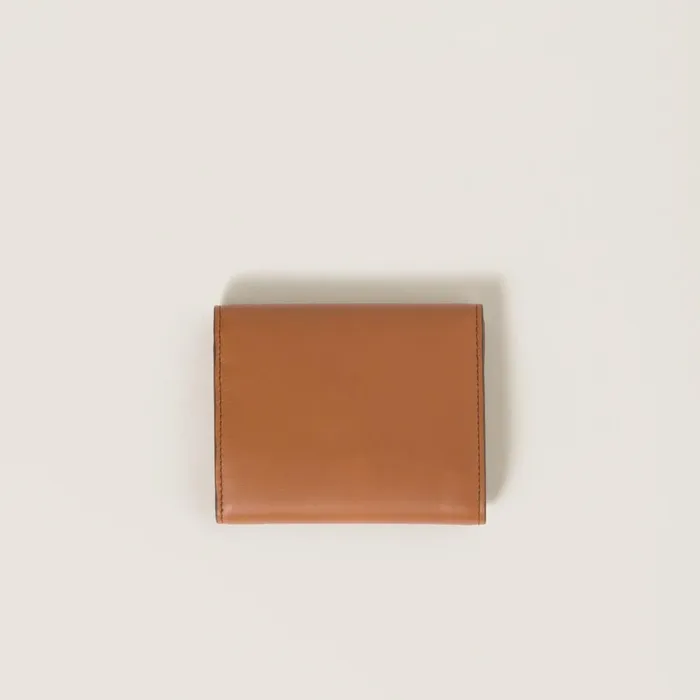 Women Small Wallets Miu Miu Small Leather Wallet Cognacpalisander Women Small Wallets Miu Miu Small Leather Wallet Cognacpalisander