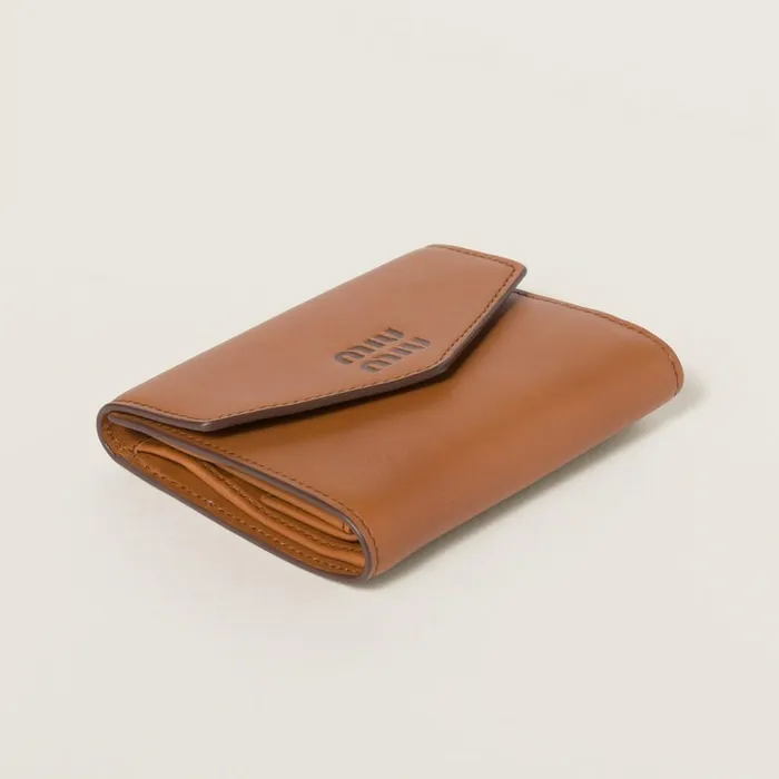 Women Small Wallets Miu Miu Small Leather Wallet Cognacpalisander Women Small Wallets Miu Miu Small Leather Wallet Cognacpalisander