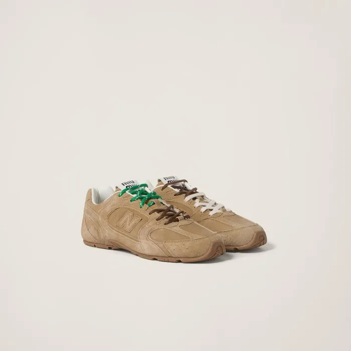 Women Sneakers Miu Miu New Balance X Miu Miu 530 SL Suede Sneakers Ecru
