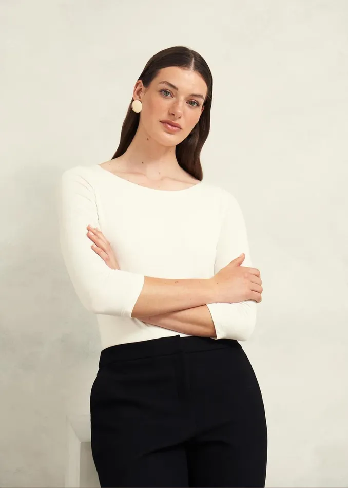 Women Sonya Plain Top Hobbs Ivory Hobbs Tops