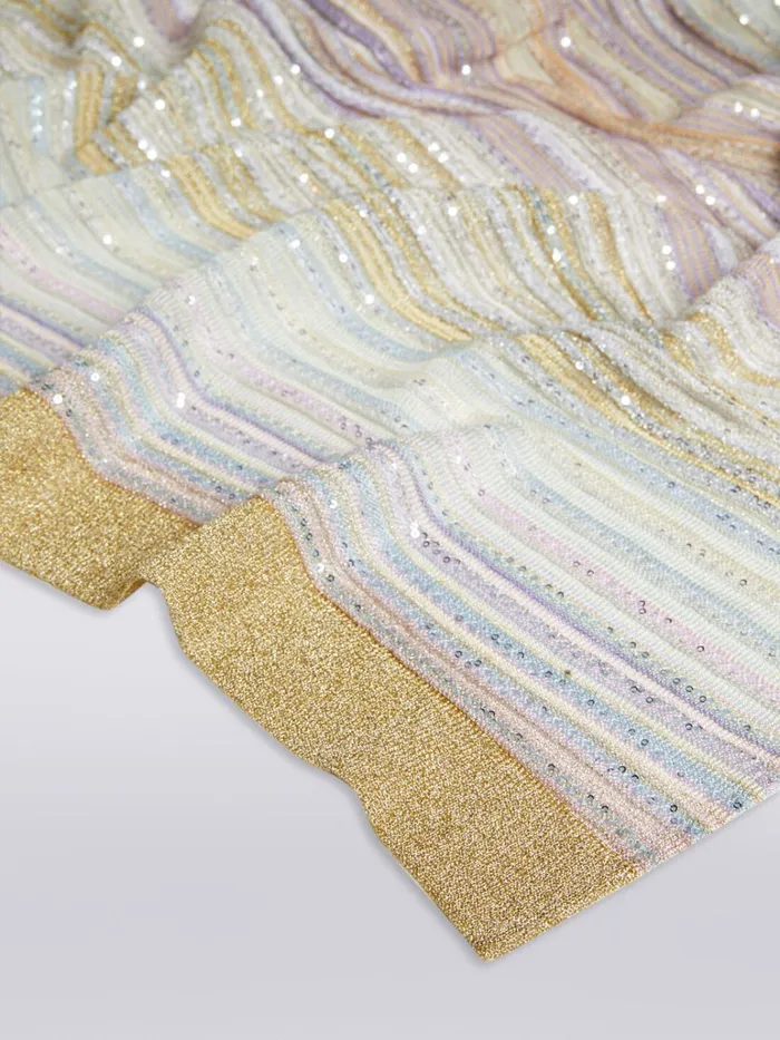 Women Striped Viscose Blend Stole With Sequins Multicoloured Missoni Scarves and Foulards Women Striped Viscose Blend Stole With Sequins Multicoloured Missoni Scarves and Foulards