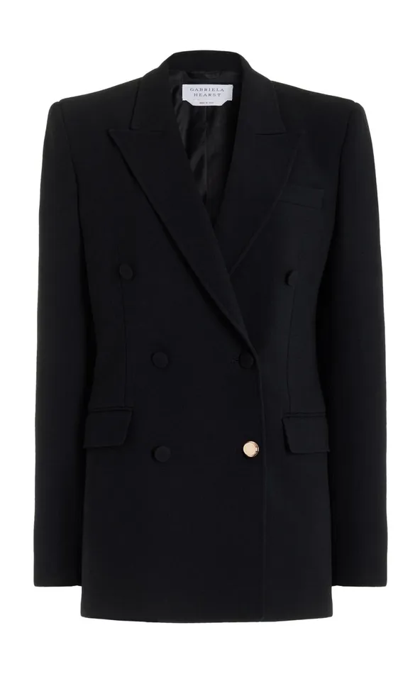 Women Suits Gabriela Hearst Gavin Blazer In Black Virgin Wool Crepe