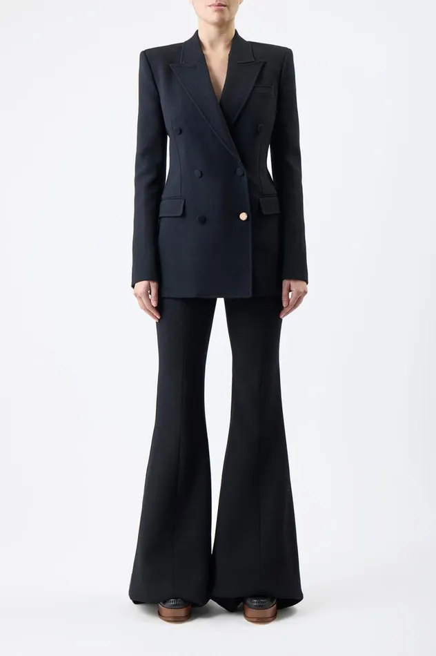 Women Suits Gabriela Hearst Gavin Blazer In Black Virgin Wool Crepe