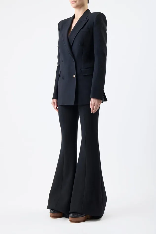 Women Suits Gabriela Hearst Gavin Blazer In Black Virgin Wool Crepe