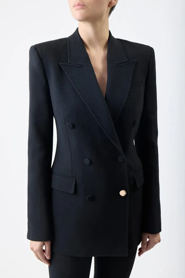 Women Suits Gabriela Hearst Gavin Blazer In Black Virgin Wool Crepe