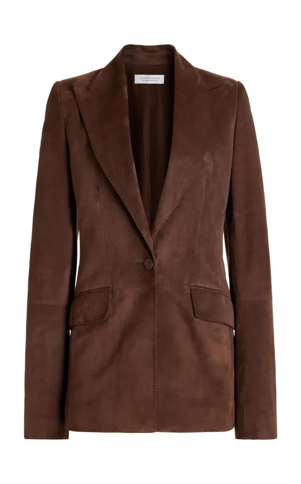 Women Suits Gabriela Hearst Leiva Blazer In Chocolate Suede
