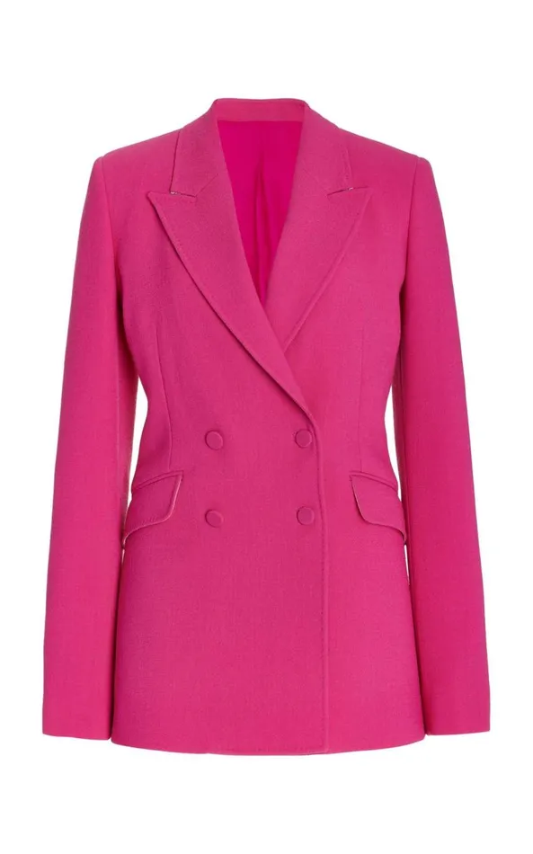 Women Suits Gabriela Hearst Stephanie Blazer In Fuchsia Virgin Wool Crepe