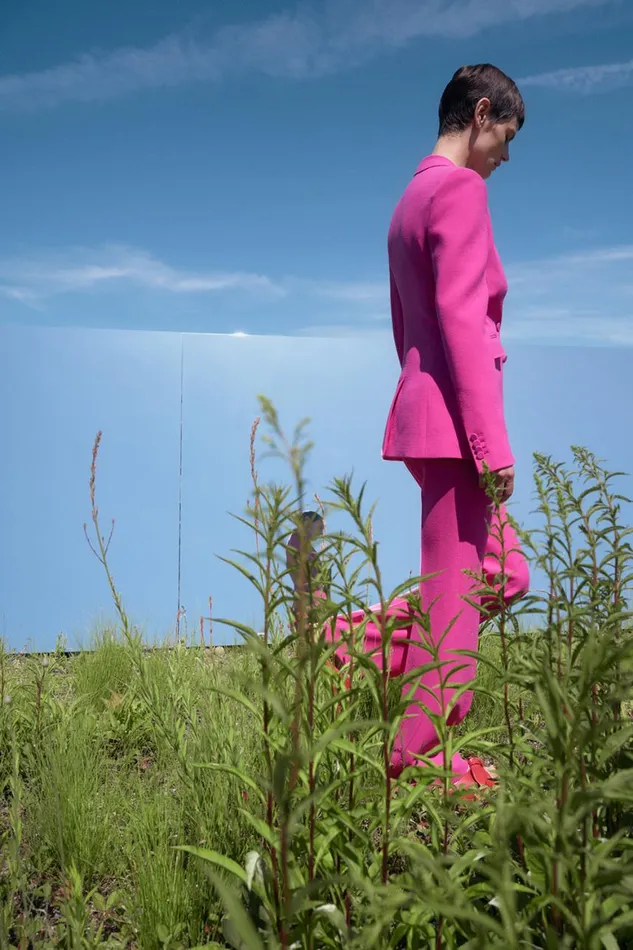 Women Suits Gabriela Hearst Stephanie Blazer In Fuchsia Virgin Wool Crepe