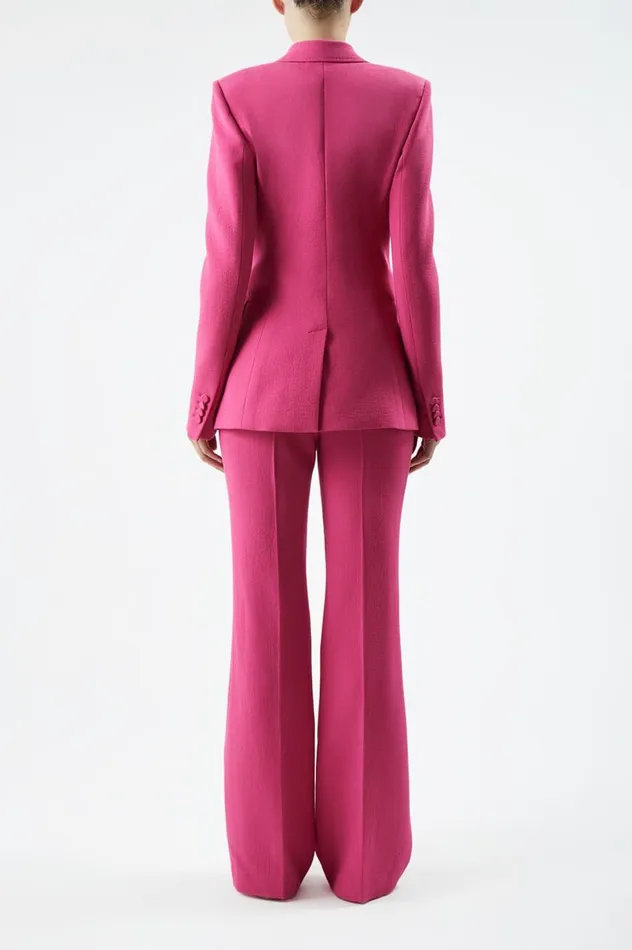 Women Suits Gabriela Hearst Stephanie Blazer In Fuchsia Virgin Wool Crepe