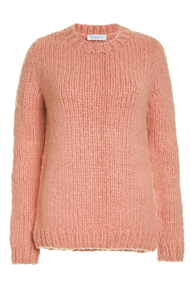 Women Sweaters and Turtlenecks Gabriela Hearst Lawrence Knit Sweater In Watermelon Tourmaline Welfat Cashmere