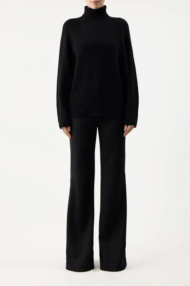 Women Sweaters and Turtlenecks Gabriela Hearst Wigman Knit Turtleneck Sweater In Black Cashmere