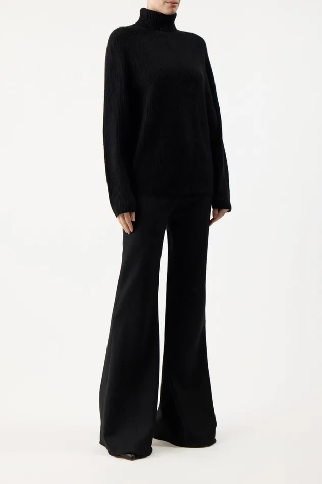 Women Sweaters and Turtlenecks Gabriela Hearst Wigman Knit Turtleneck Sweater In Black Cashmere