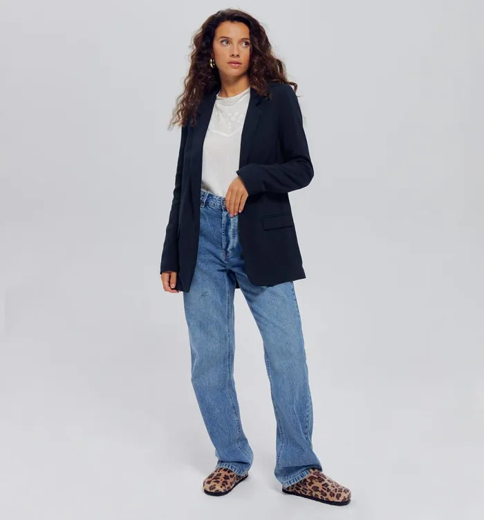 Women Tailored Jacket 8211 Navy Blue Promod Jackets Women Tailored Jacket 8211 Navy Blue Promod Jackets