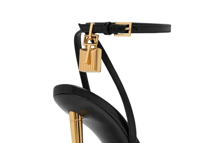 Women The Padlock Tom Ford Shiny Leather Padlock Pointy Naked Sandal Black Women The Padlock Tom Ford Shiny Leather Padlock Pointy Naked Sandal Black