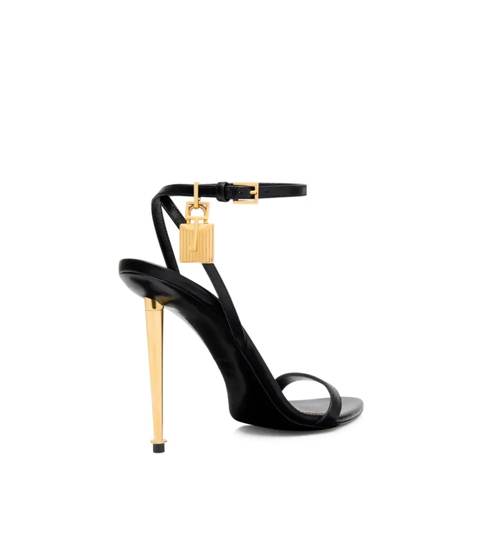 Women The Padlock Tom Ford Shiny Leather Padlock Pointy Naked Sandal Black Women The Padlock Tom Ford Shiny Leather Padlock Pointy Naked Sandal Black