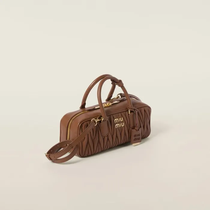 Women Top Handles Miu Miu Arcadie Matelass Nappa Leather Bag Cognac Women Top Handles Miu Miu Arcadie Matelass Nappa Leather Bag Cognac