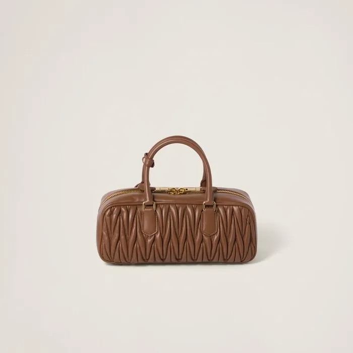 Women Top Handles Miu Miu Arcadie Matelass Nappa Leather Bag Cognac Women Top Handles Miu Miu Arcadie Matelass Nappa Leather Bag Cognac