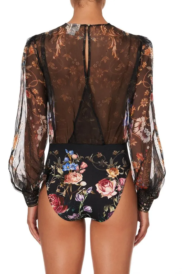 Women Tops Camilla Blouson Sleeve Body Suit Blushing Manor