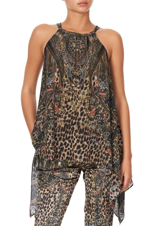 Women Tops Camilla Drawstring Neck Tank Abingdon Palace