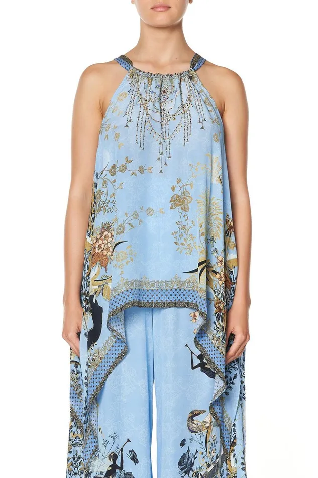 Women Tops Camilla Drawstring Neck Tank Fairy Fountain