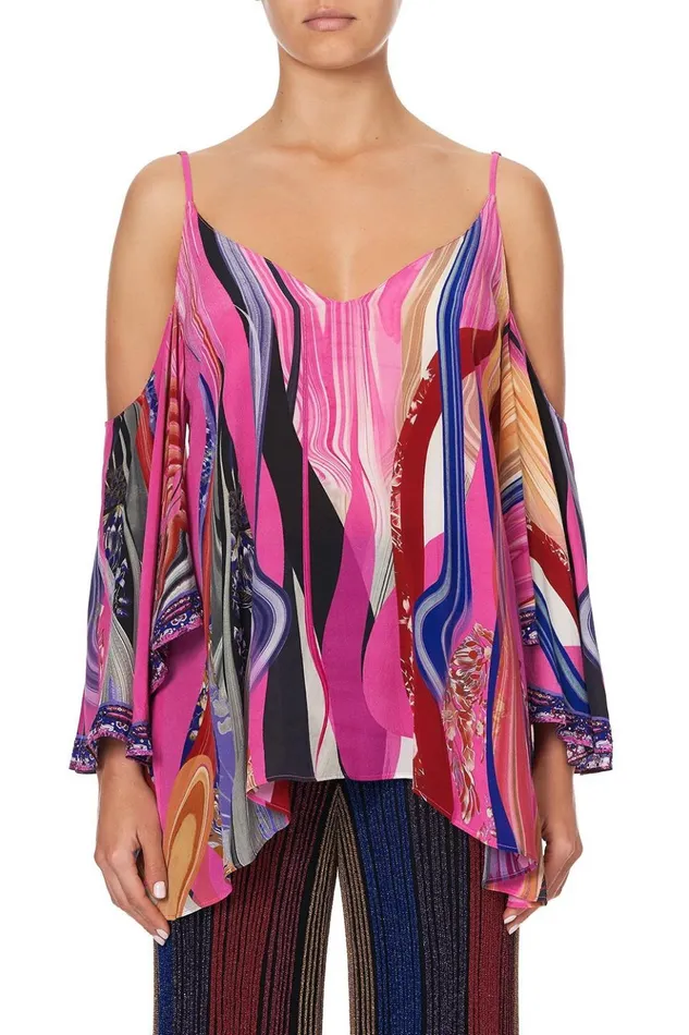 Women Tops Camilla Drop Shoulder Strappy Blouse Folk River