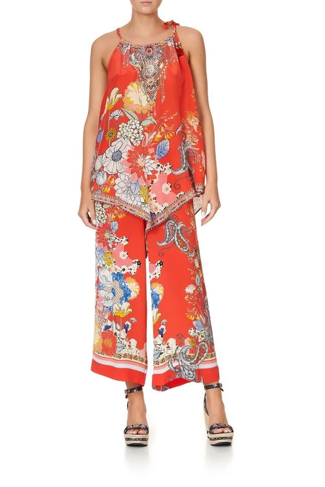 Women Tops Camilla Handkerchief Hem Tank Paisley In Patches