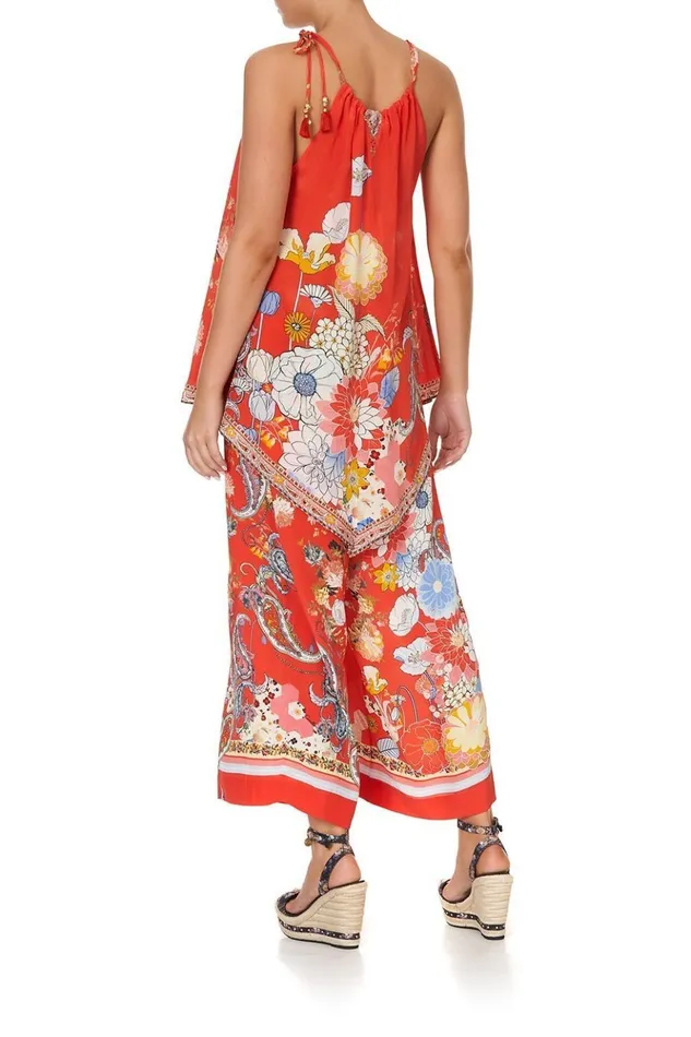 Women Tops Camilla Handkerchief Hem Tank Paisley In Patches